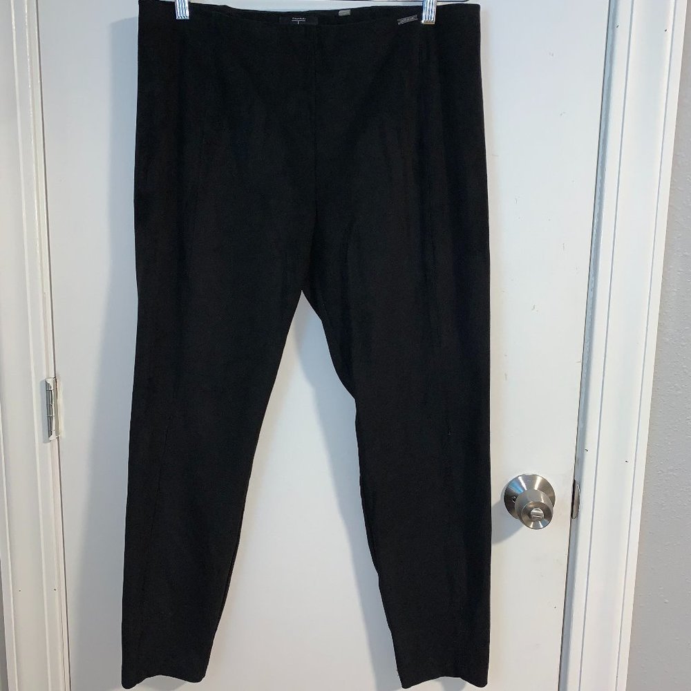 T Tahari Faux Microsuede Ponte Tapered Pants